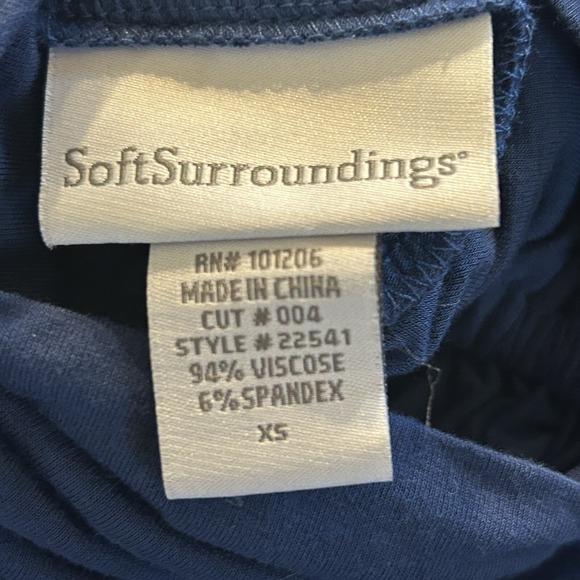 Soft Surroundings Turtleneck Sweater XS Blue Minimalist Stretch Winter Apres Ski - Picture 8 of 9